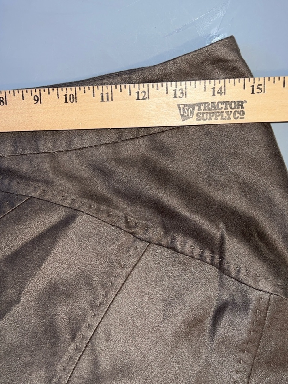 Vintage Light Brown Faux Suede A-Line Maxi Skirt - Picture 4 of 7